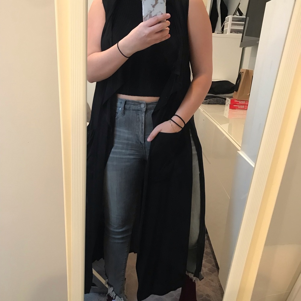 Black Sheer Sleeveless Cape